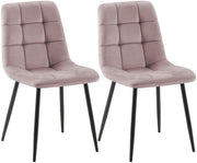 2er Set Esszimmerstuhl Tilde Samt pink