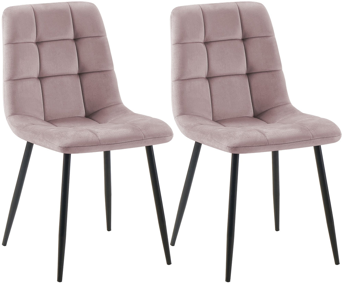 2er Set Esszimmerstuhl Tilde Samt pink