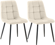 2er Set Esszimmerstuhl Tilde Samt creme