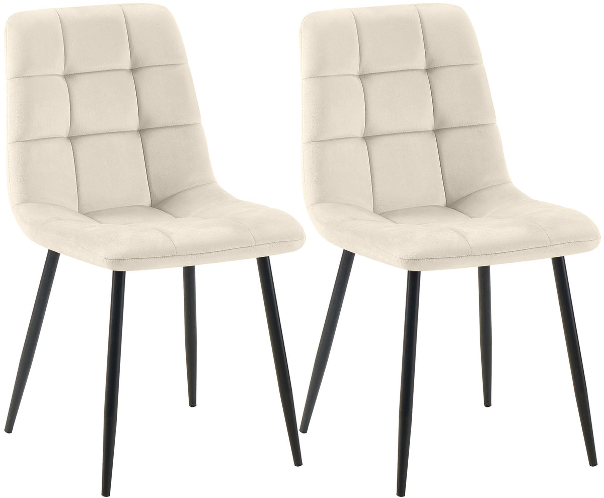 2er Set Esszimmerstuhl Tilde Samt creme