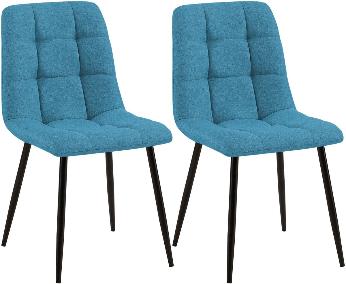 2er Set Esszimmerstuhl Tilde Stoff hellblau