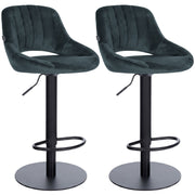 2er Set Barhocker HD Milet B Samt dunkelgrau