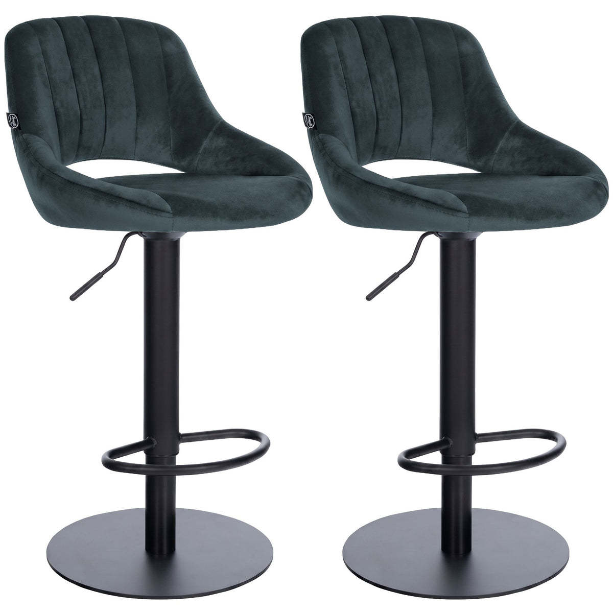 2er Set Barhocker HD Milet B Samt dunkelgrau