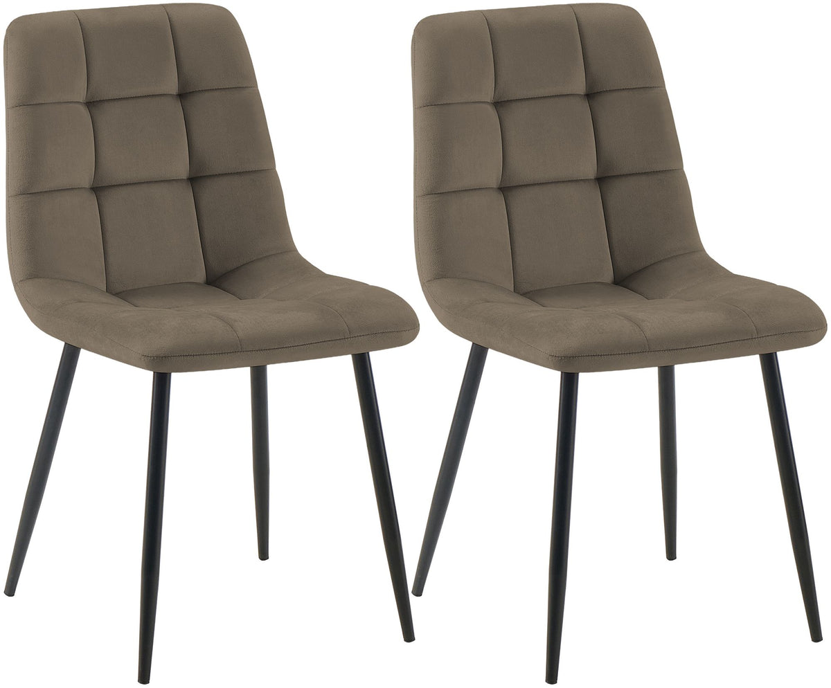 2er Set Esszimmerstuhl Tilde Samt taupe