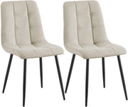 2er Set Esszimmerstuhl Tilde Cord creme
