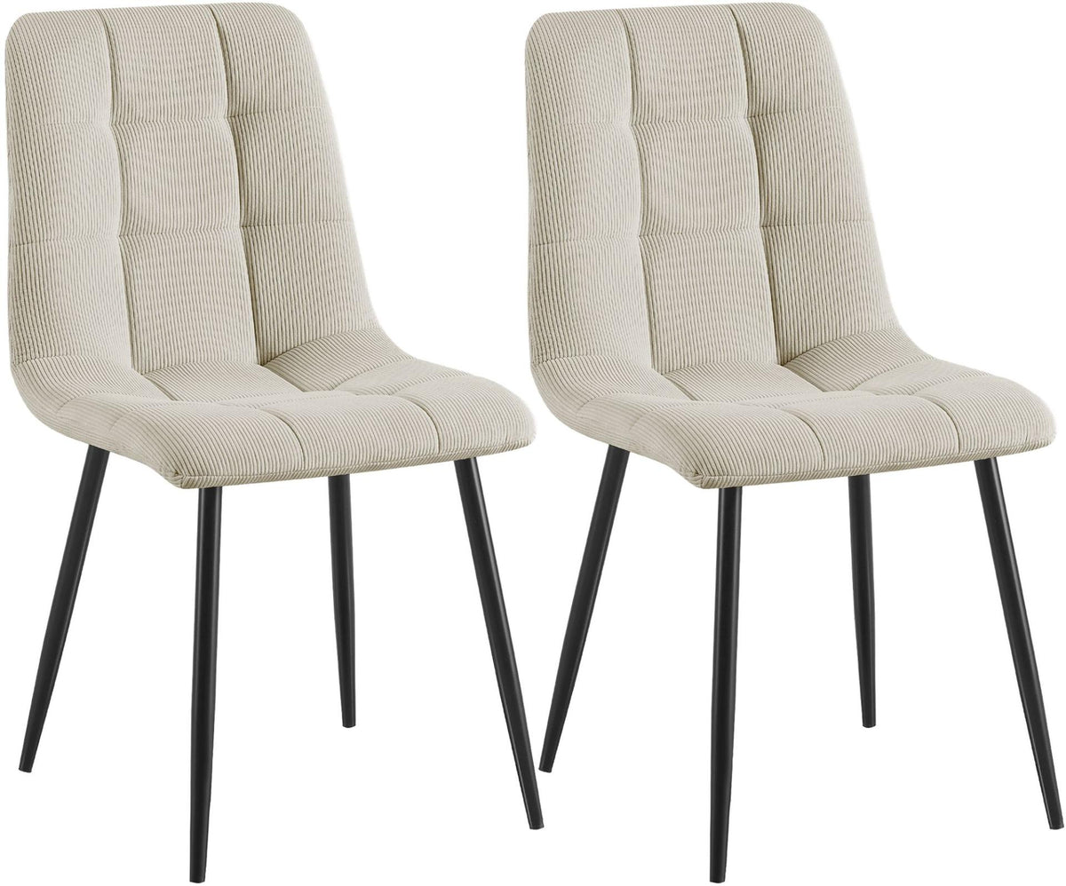 2er Set Esszimmerstuhl Tilde Cord creme