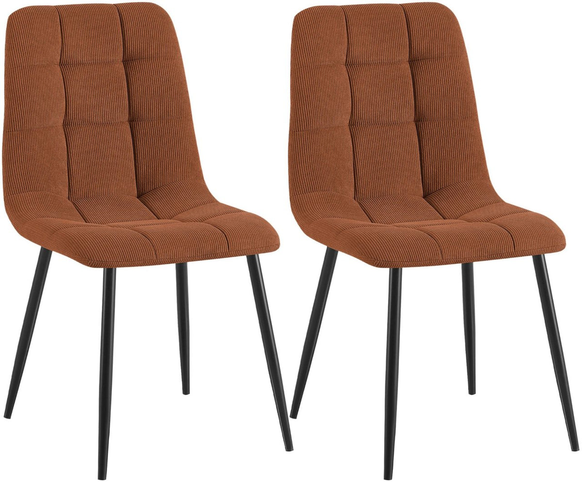 2er Set Esszimmerstuhl Tilde Cord orange