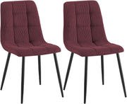 2er Set Esszimmerstuhl Tilde Cord bordeauxrot
