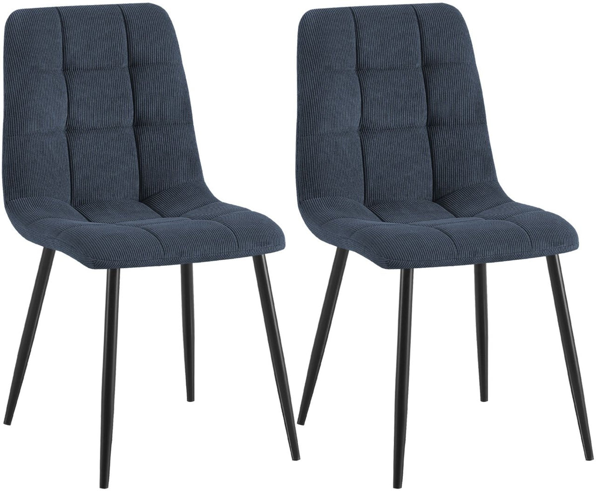 2er Set Esszimmerstuhl Tilde Cord blau