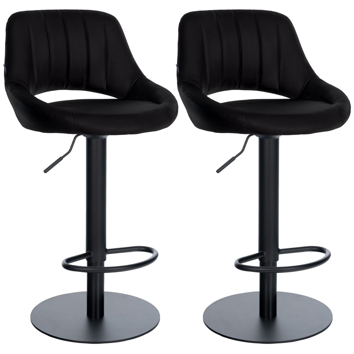 2er Set Barhocker HD Milet B Kunstleder schwarz
