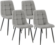 4er Set Esszimmerstuhl Tilde Samt grau