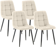 4er Set Esszimmerstuhl Tilde Samt creme