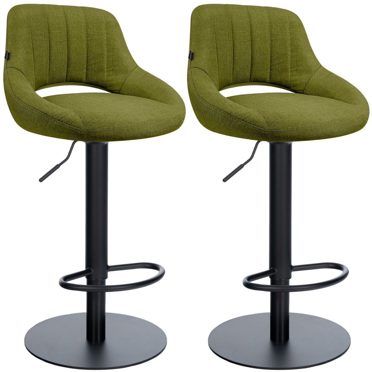 2er Set Barhocker HD Milet B Stoff grün