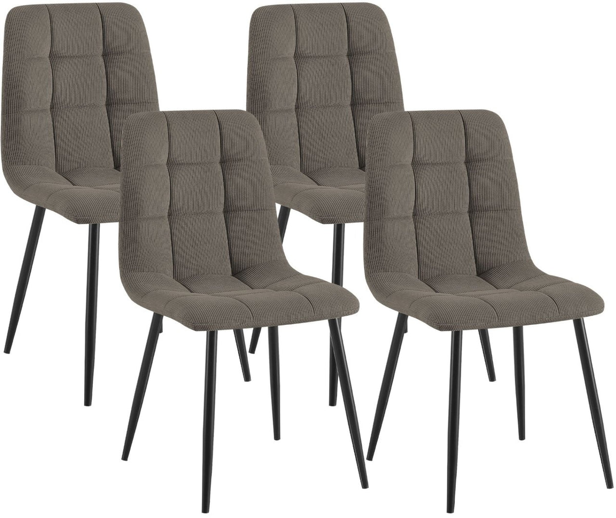 4er Set Esszimmerstuhl Tilde Cord taupe