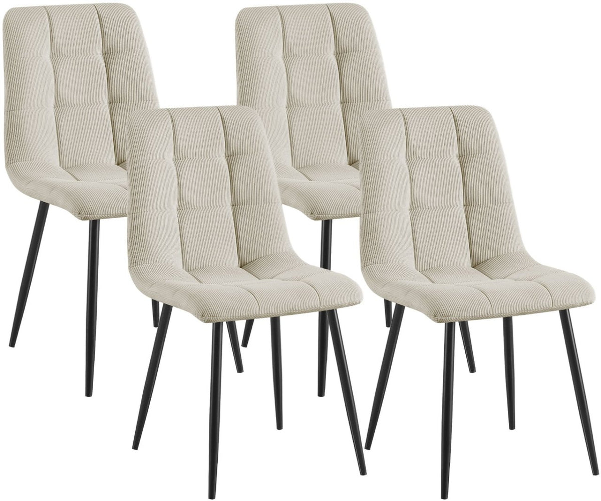4er Set Esszimmerstuhl Tilde Cord creme