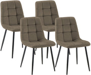 4er Set Esszimmerstuhl Tilde Samt taupe