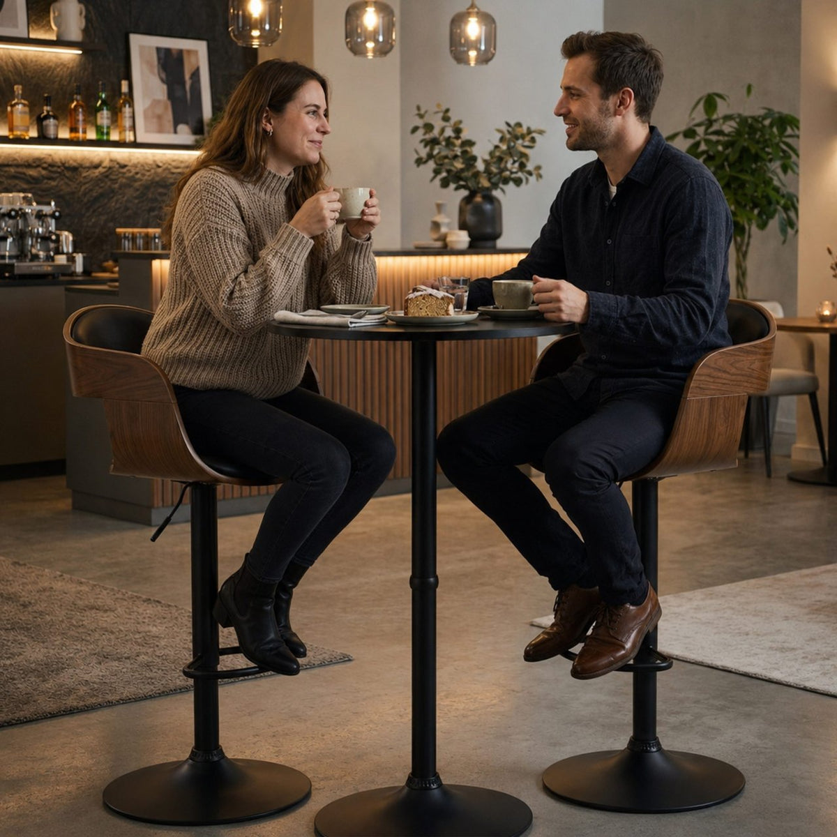 2er Bartisch Set Kivo schwarz