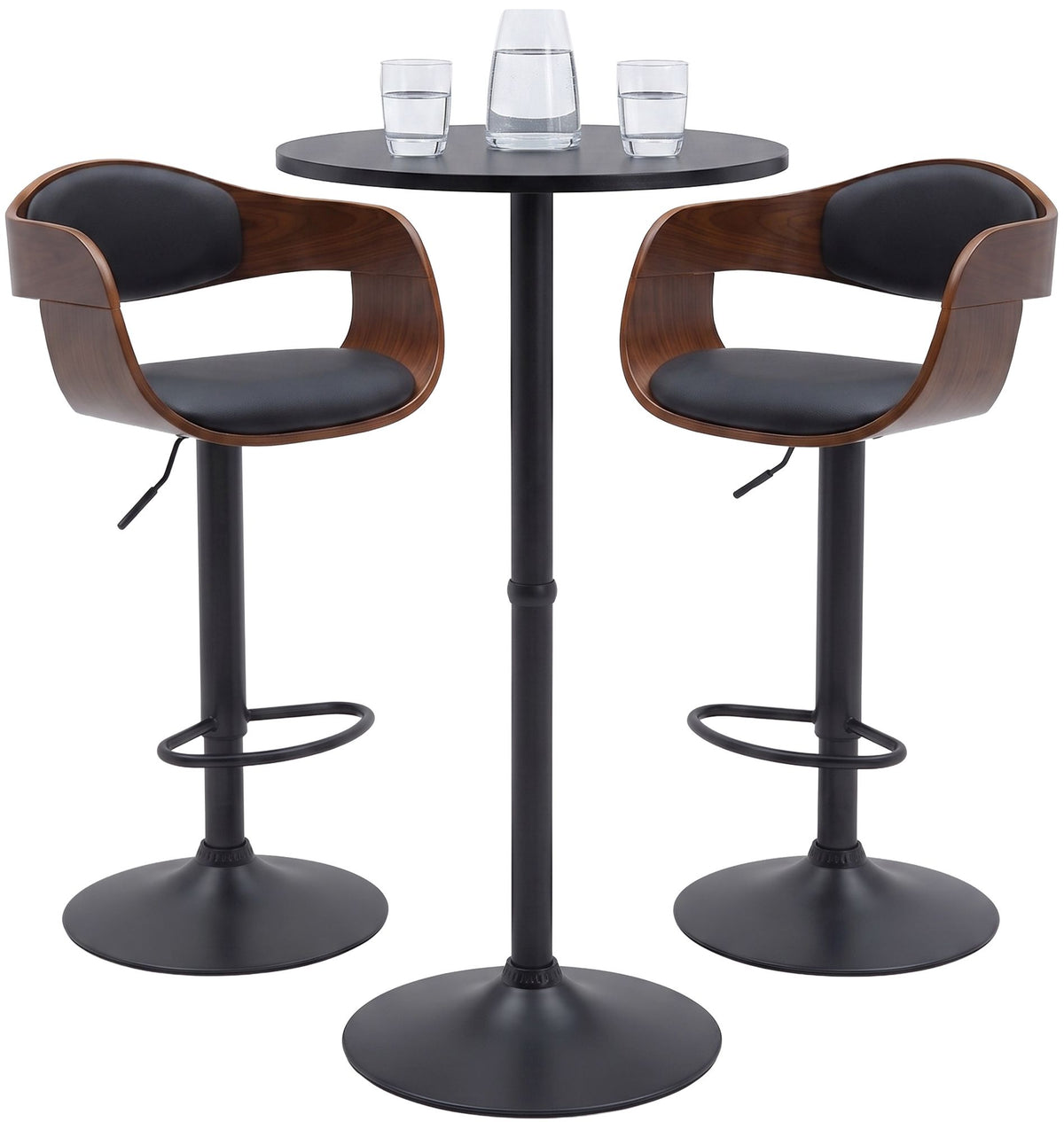 2er Bartisch Set Kivo schwarz