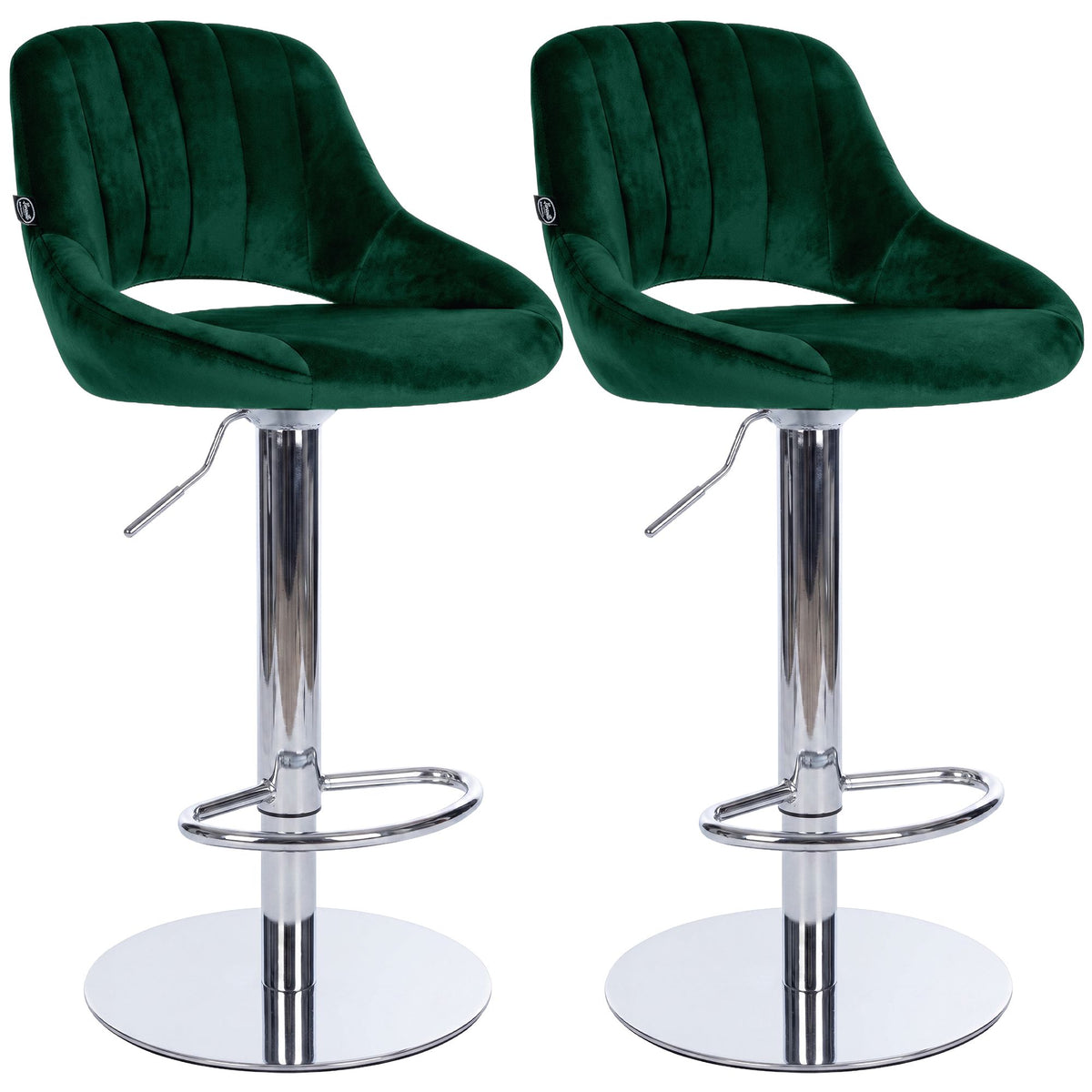 2er Set Barhocker HD Milet C Samt grün