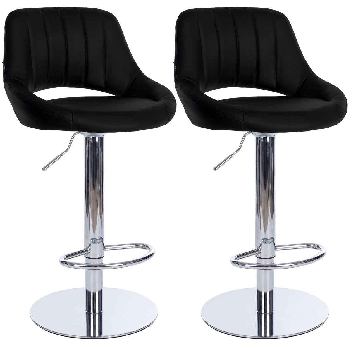 2er Set Barhocker HD Milet C Kunstleder schwarz