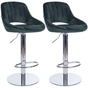 2er Set Barhocker HD Milet C Samt dunkelgrau