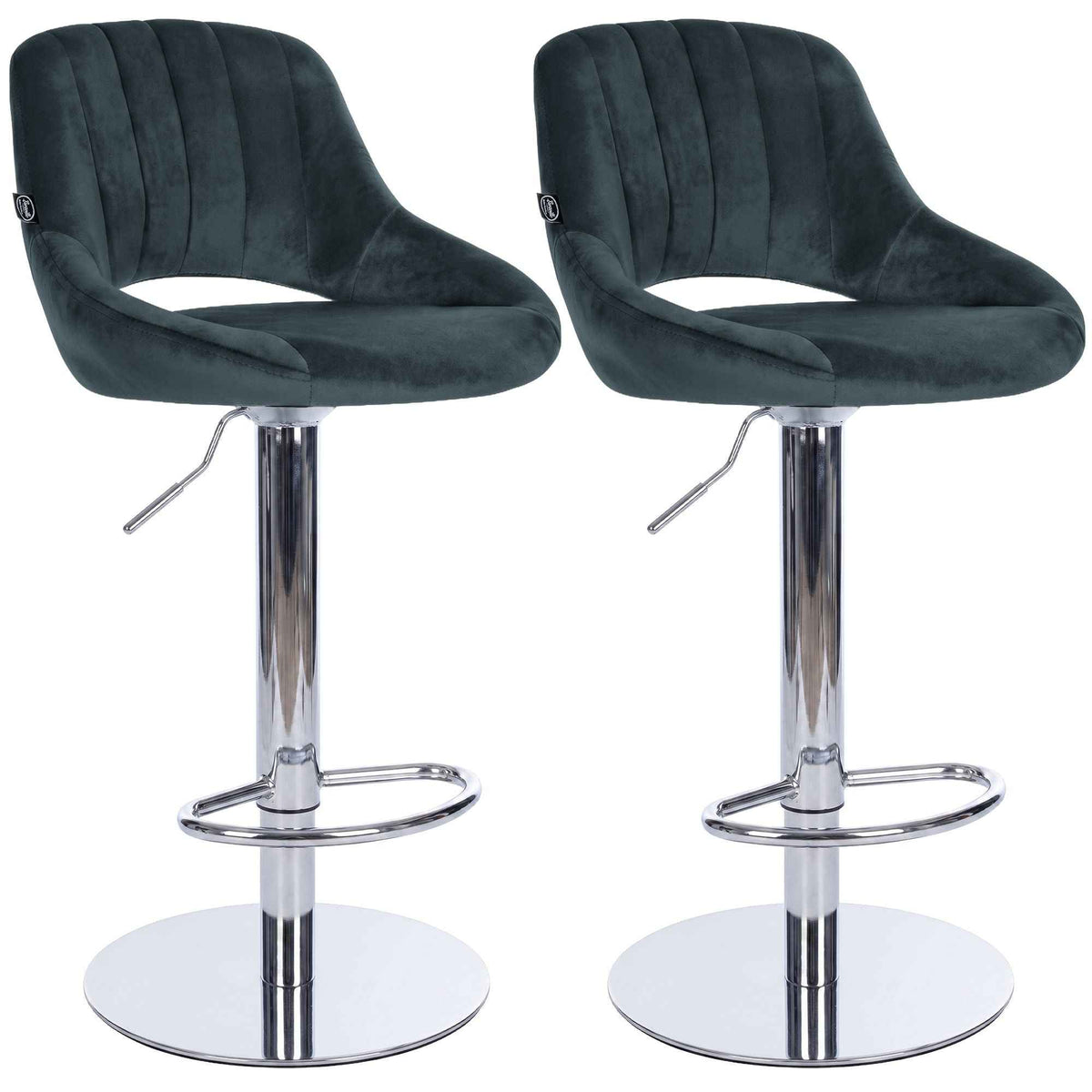 2er Set Barhocker HD Milet C Samt dunkelgrau