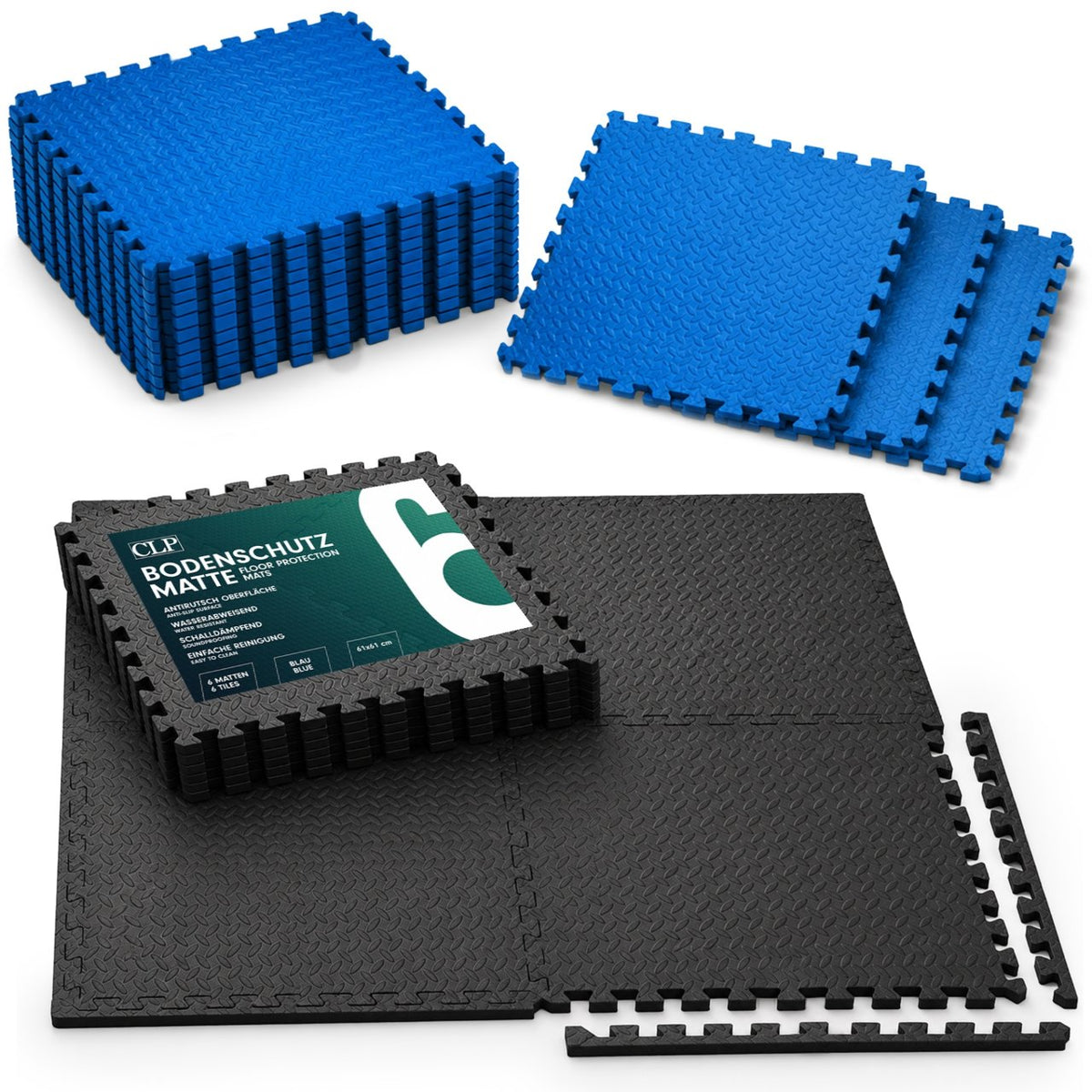 V2 6er Bodenschutzmatte 61x61cm  schwarz