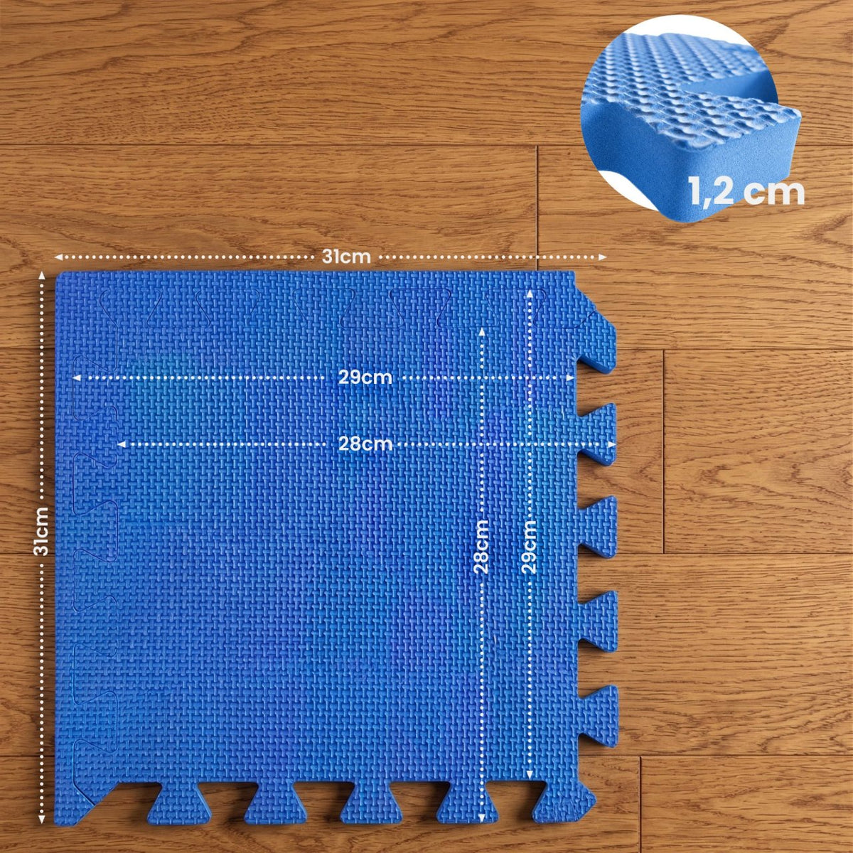 V2 36er Bodenschutzmatte 31x31cm blau