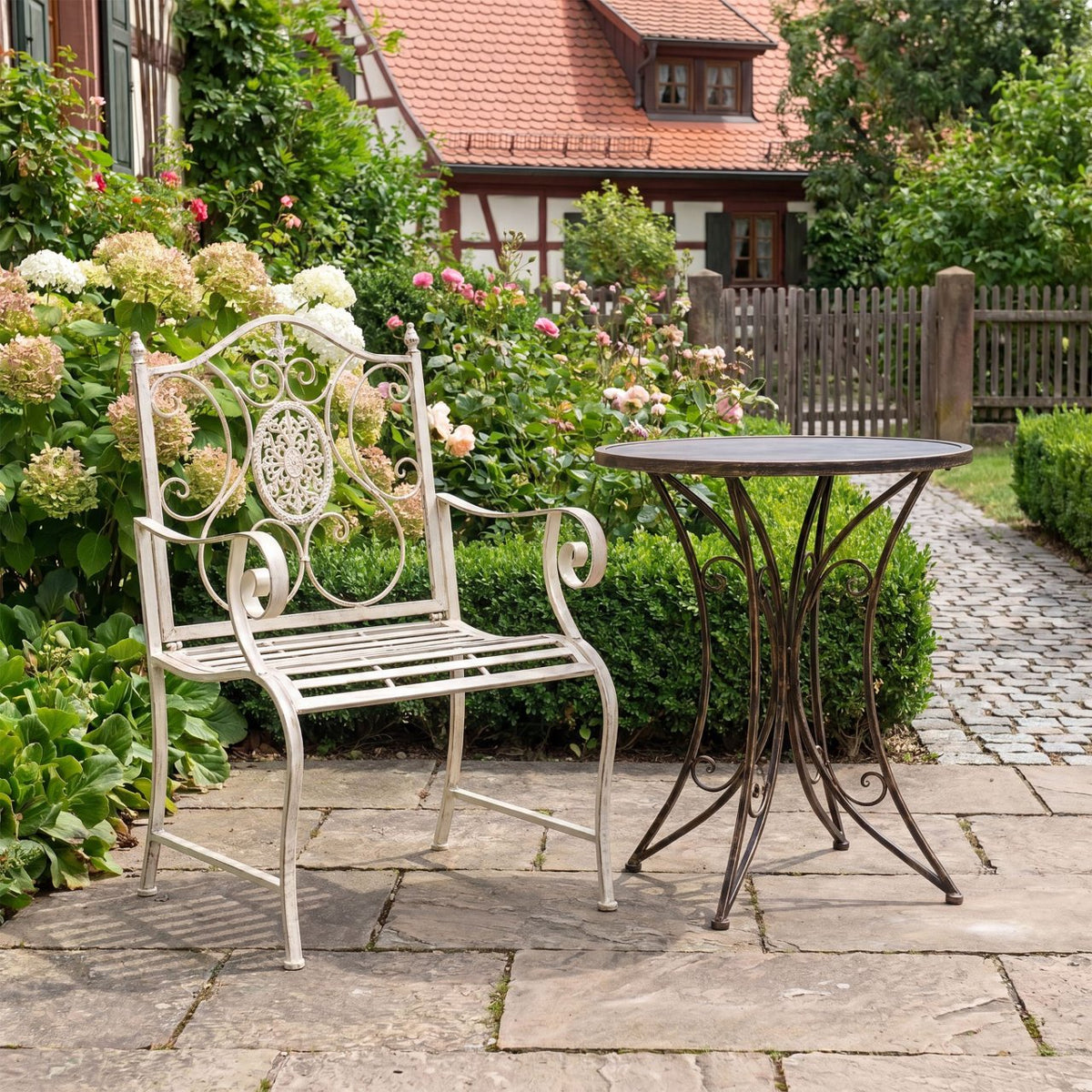 Tuinstoel Punjab antiek/creme antik-creme