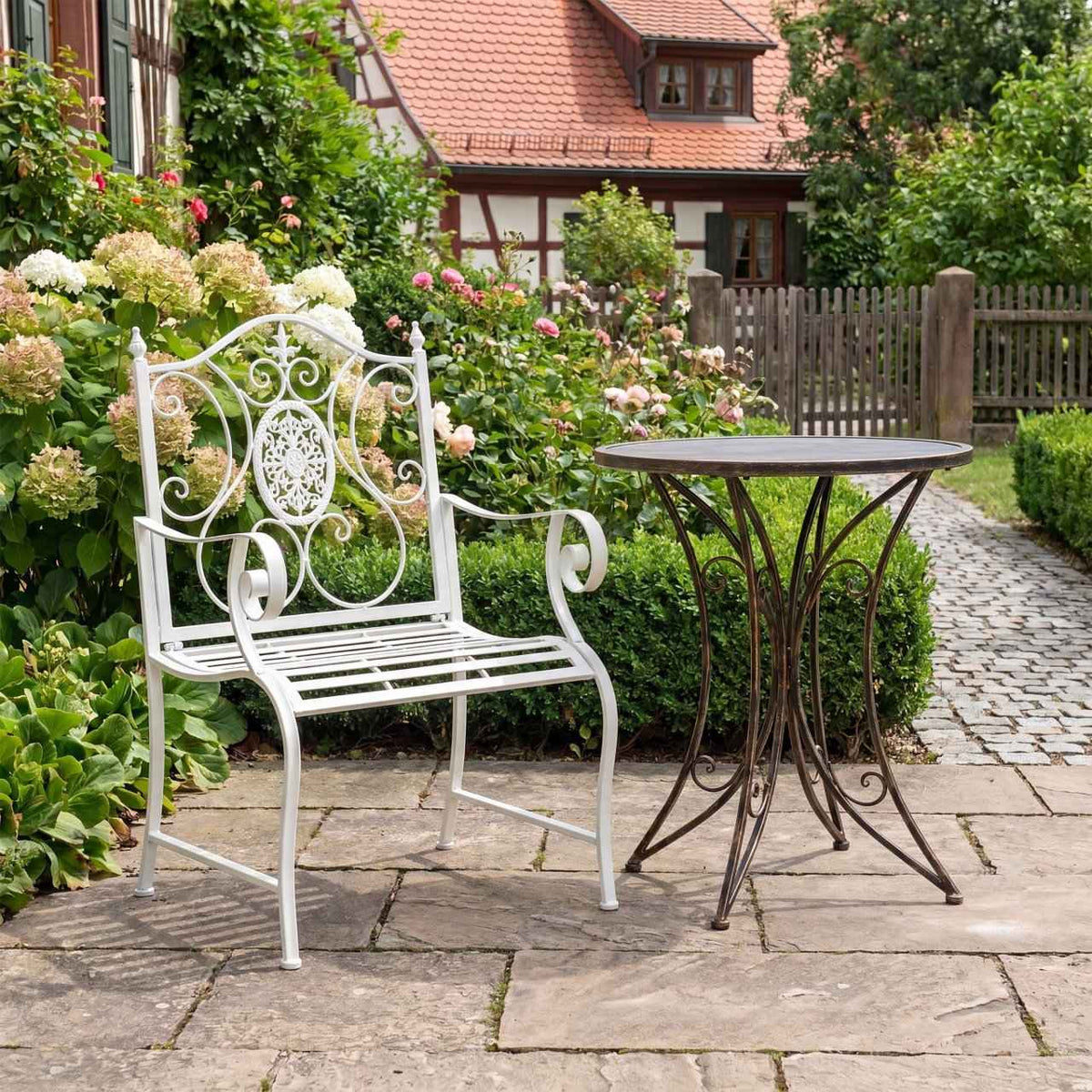 Set van 2 Tuinstoel Punjab met armleuningen wit weiß