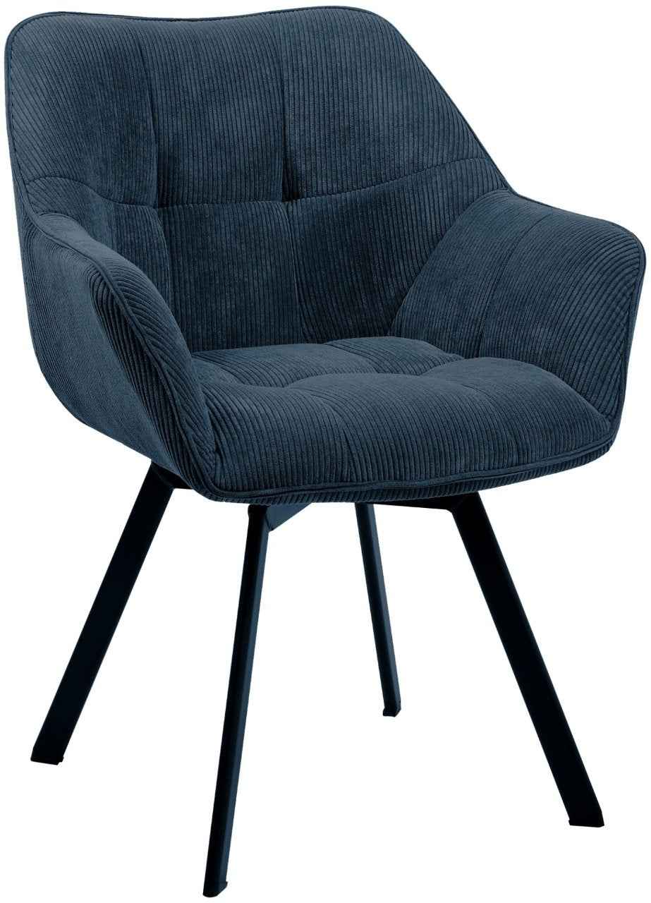 Eetkamerstoel Jordi Cord blauw blau