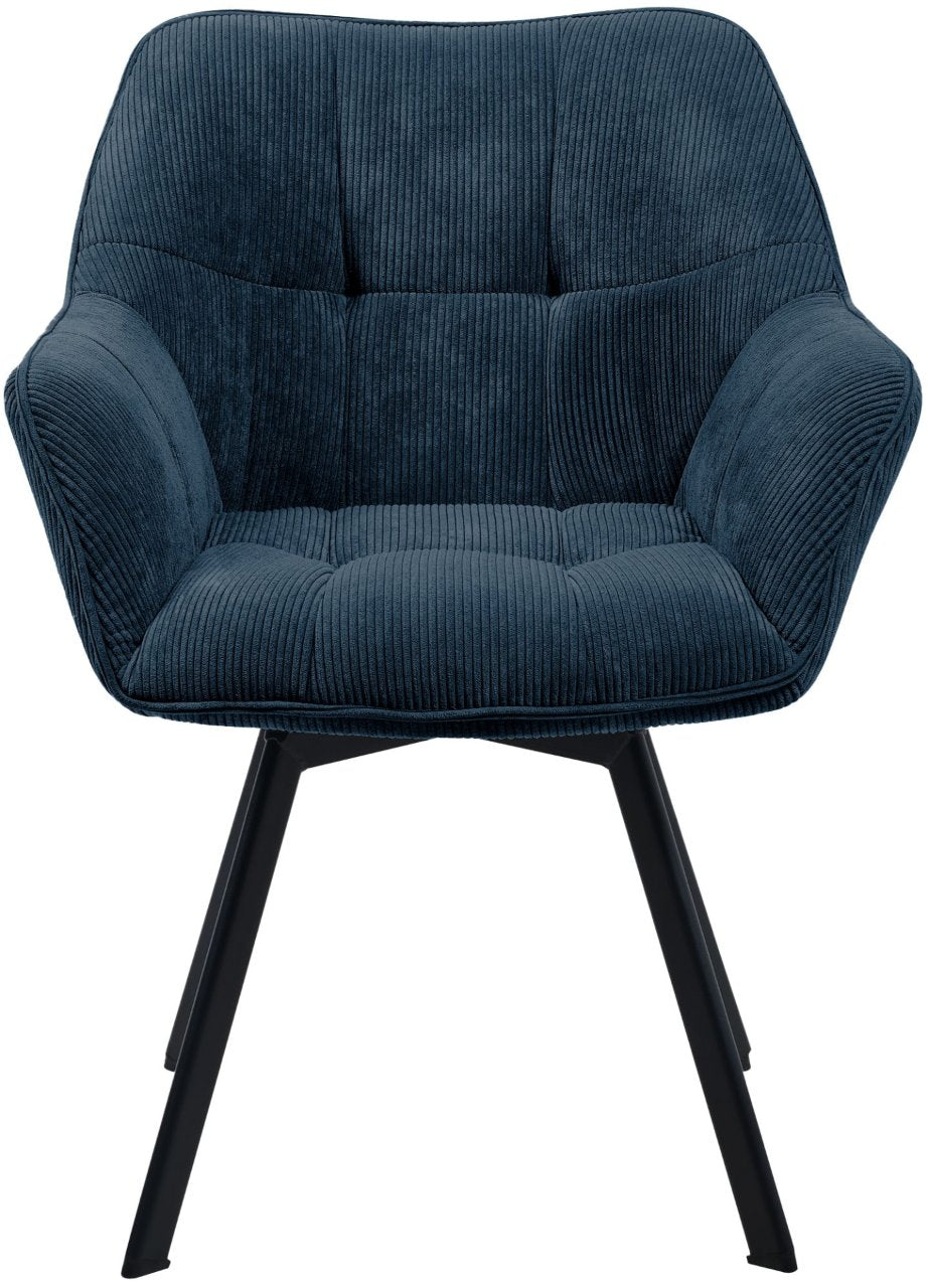 Eetkamerstoel Jordi Cord blauw blau