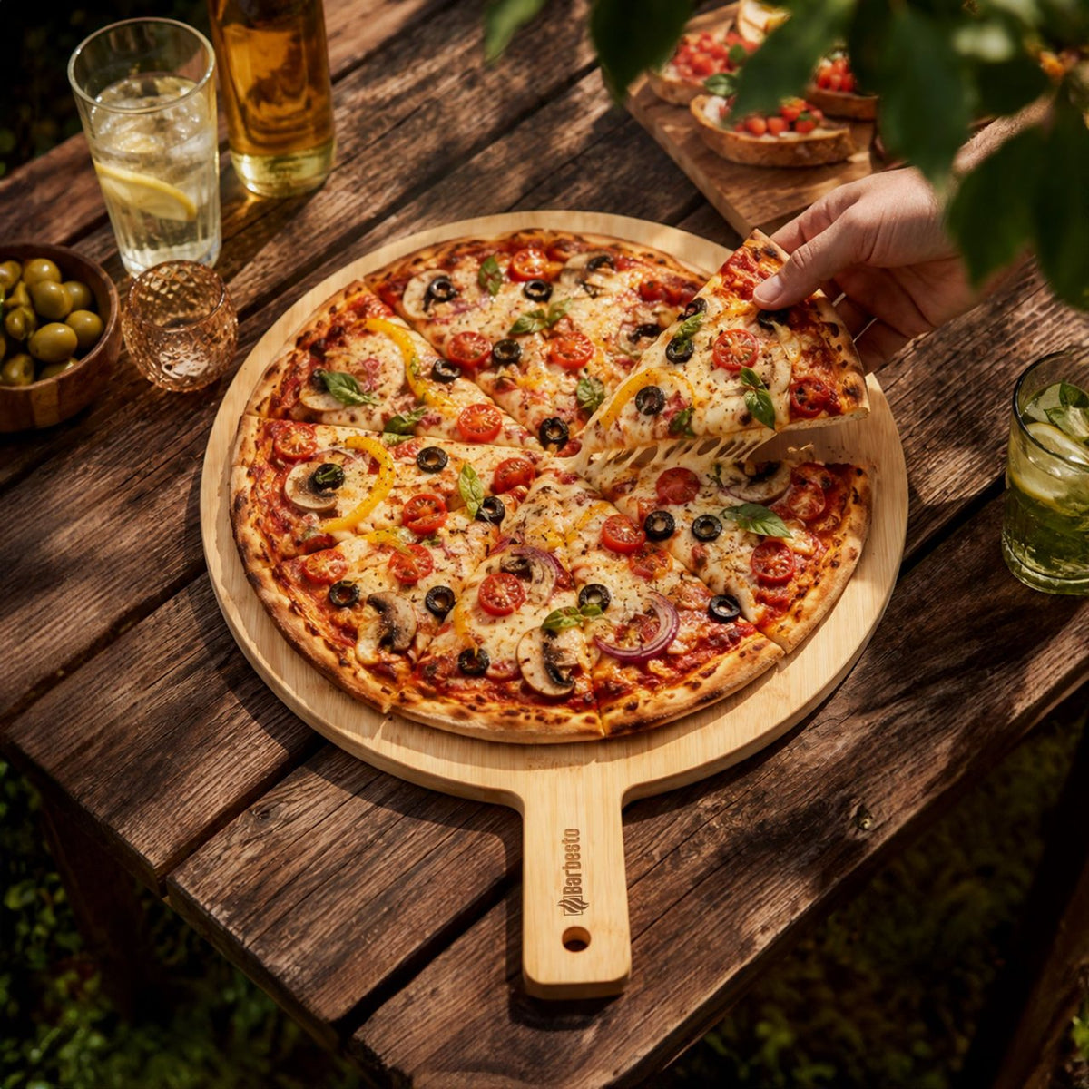 2er Set Pizzabrett Pavia natura