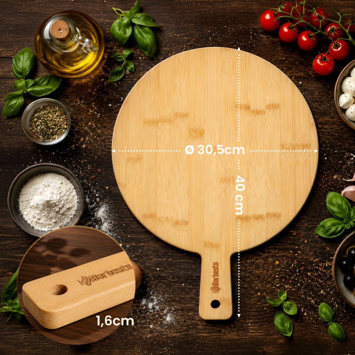 2er Set Pizzabrett Pavia natura