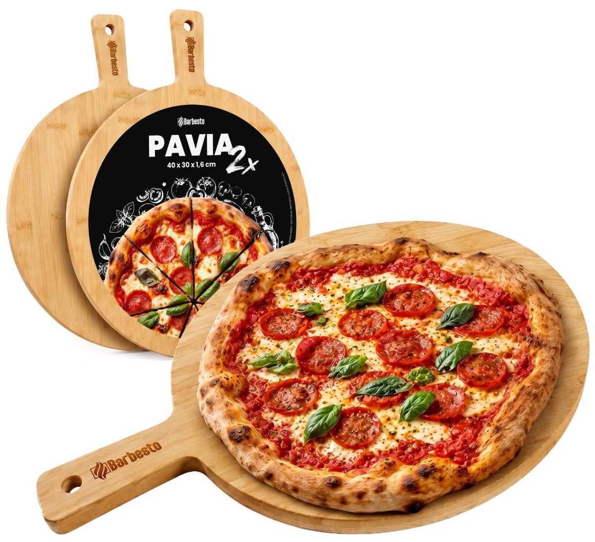2er Set Pizzabrett Pavia natura