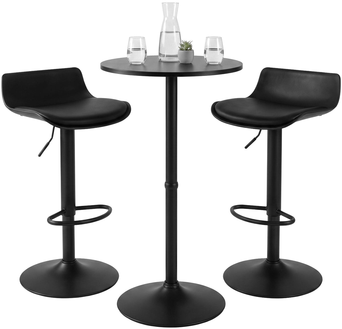 2er Bartisch Set Navo Kunstleder schwarz