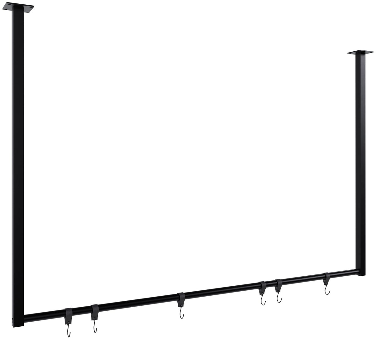 Kledingstang Fenton met 6 haken 120x80 cm schwarz