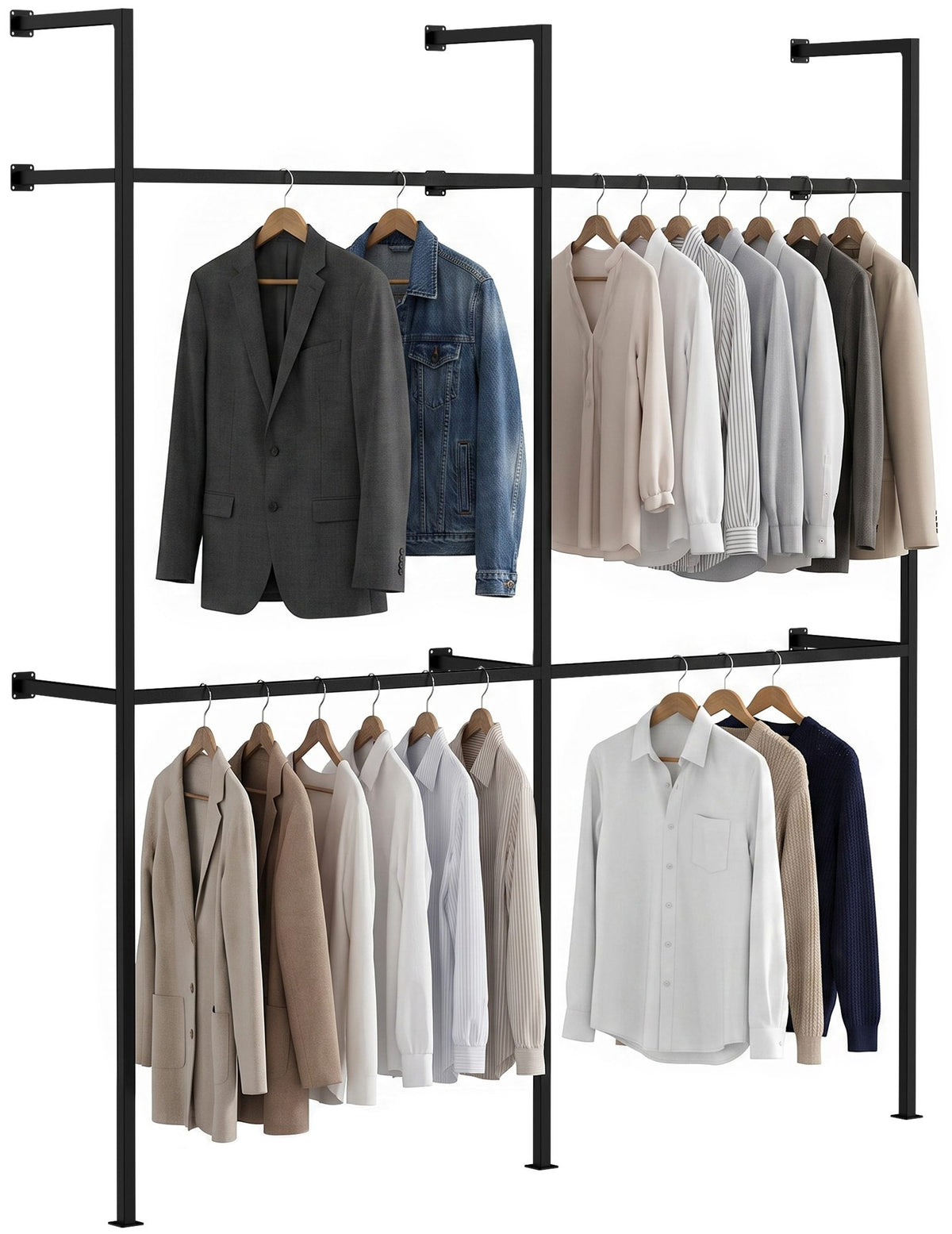 Wandgarderobe Arundel 195,5x35x220 cm schwarz