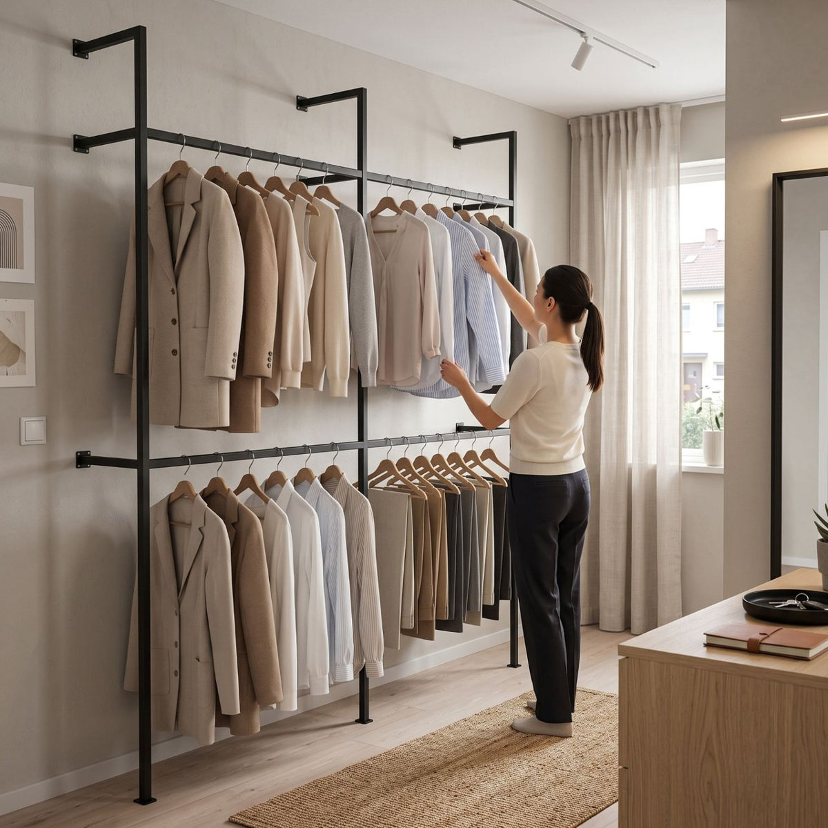 Wandgarderobe Arundel 195,5x35x220 cm schwarz