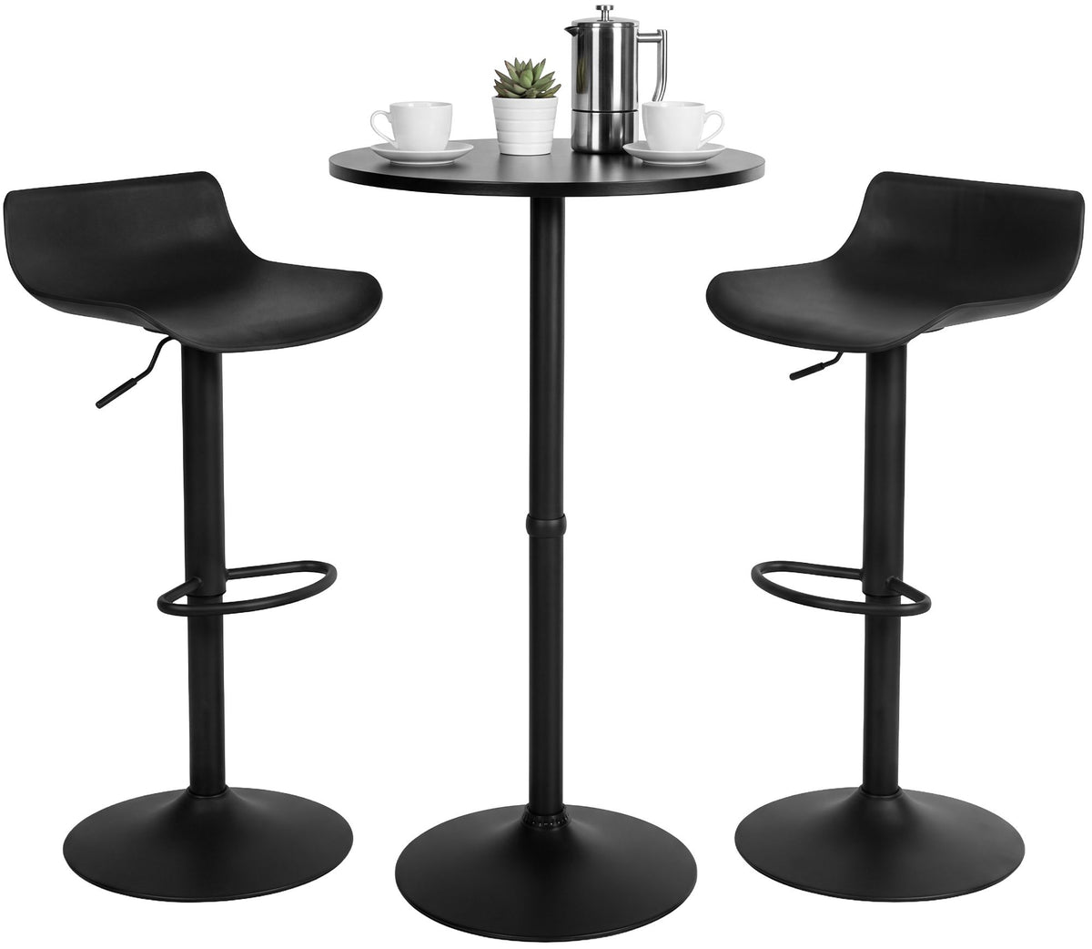 2er Bartisch Set Navo Kunststoff schwarz