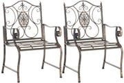 Set van 2 Tuinstoel Punjab met armleuningen bronzen bronze