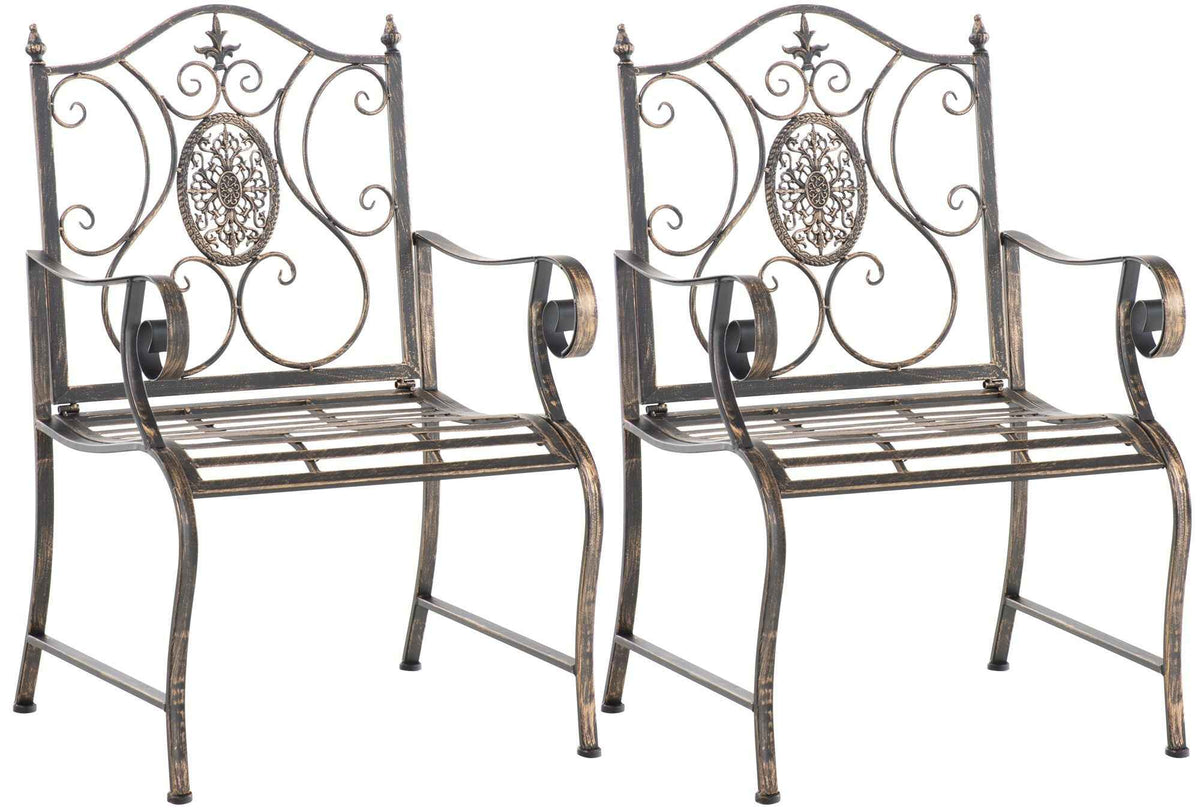 Set van 2 Tuinstoel Punjab met armleuningen bronzen bronze