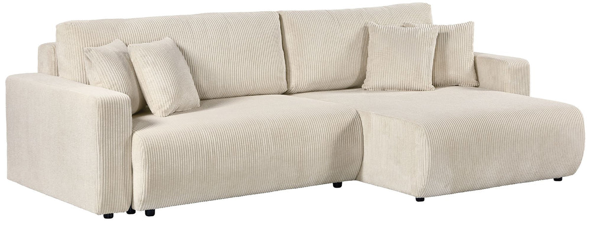 Ecksofa Brescia 4 Sitzer Cord creme