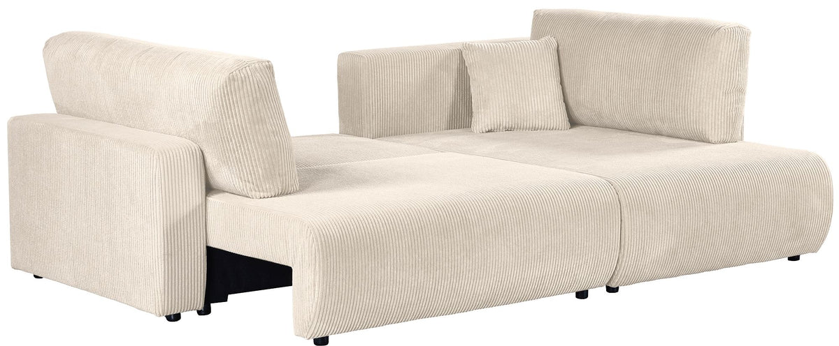 Ecksofa Brescia 4 Sitzer Cord creme