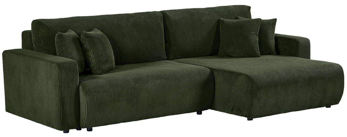 Ecksofa Brescia 4 Sitzer Cord grün