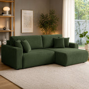 Ecksofa Brescia 4 Sitzer Cord grün
