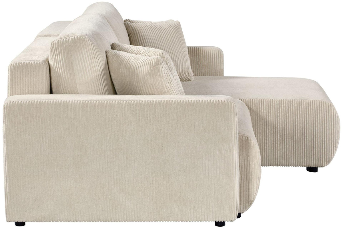 Ecksofa Brescia 4 Sitzer Cord creme