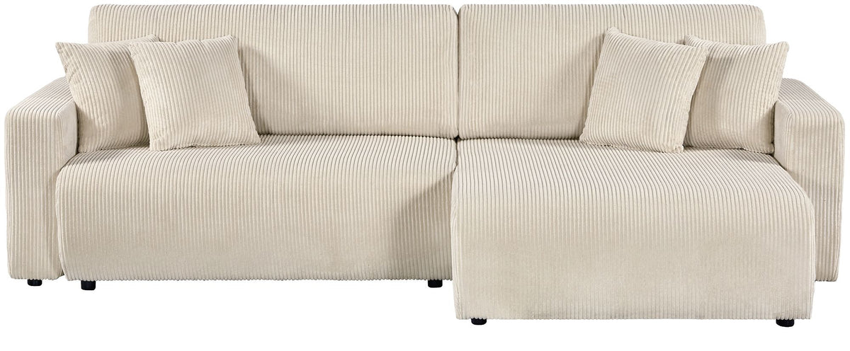 Ecksofa Brescia 4 Sitzer Cord creme