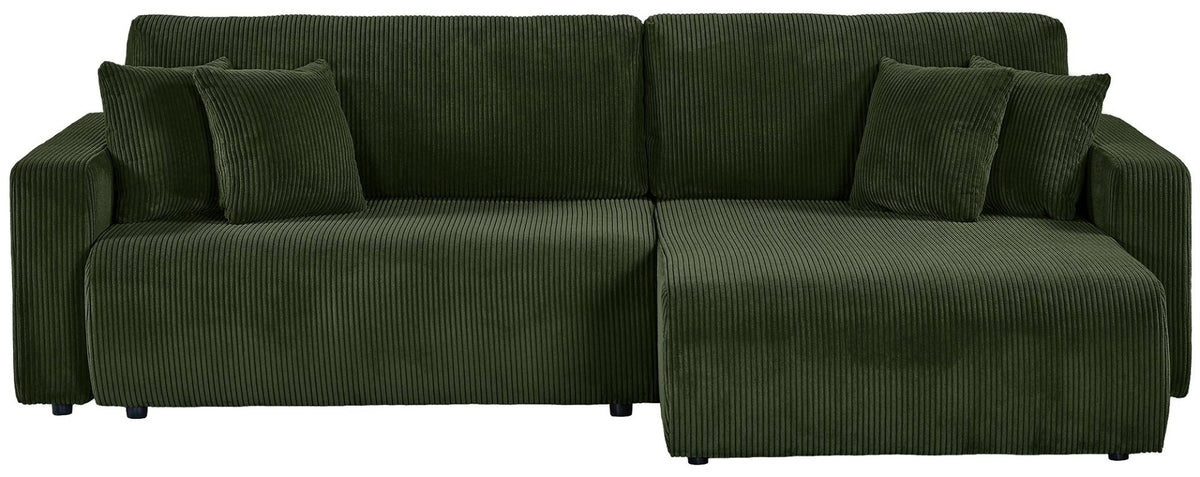 Ecksofa Brescia 4 Sitzer Cord grün