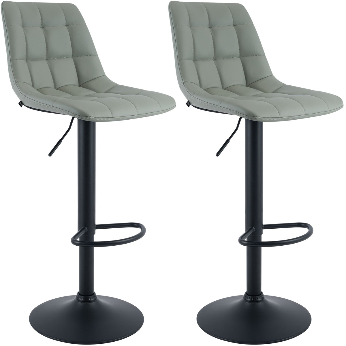 2er Set Barhocker Mapun Kunstleder grau
